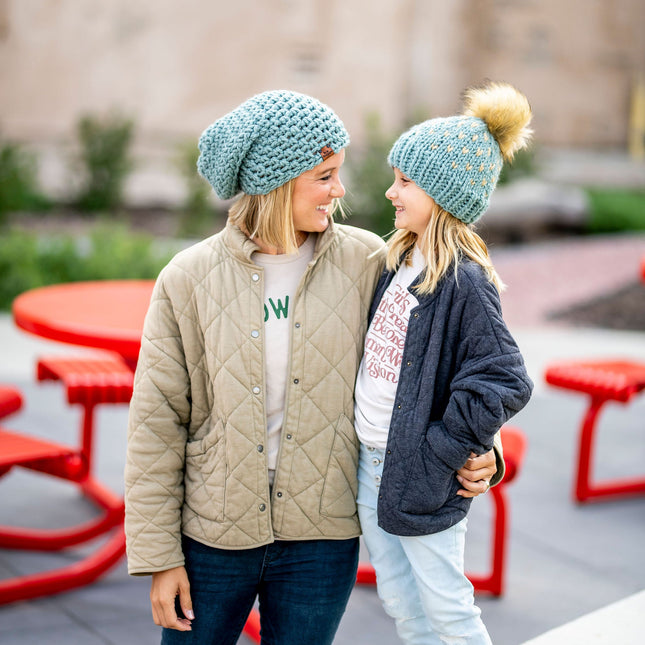 Crochet Simple Slouch Hat | Succulent Blue Beanie