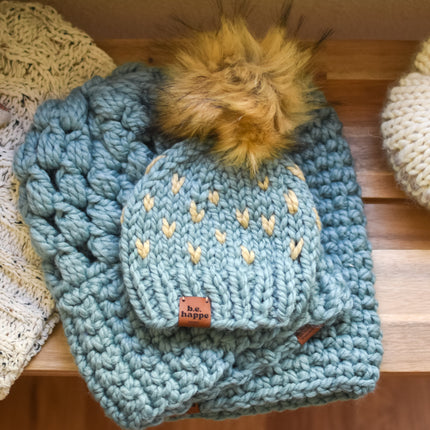 Crochet Simple Slouch Hat | Succulent Blue Beanie