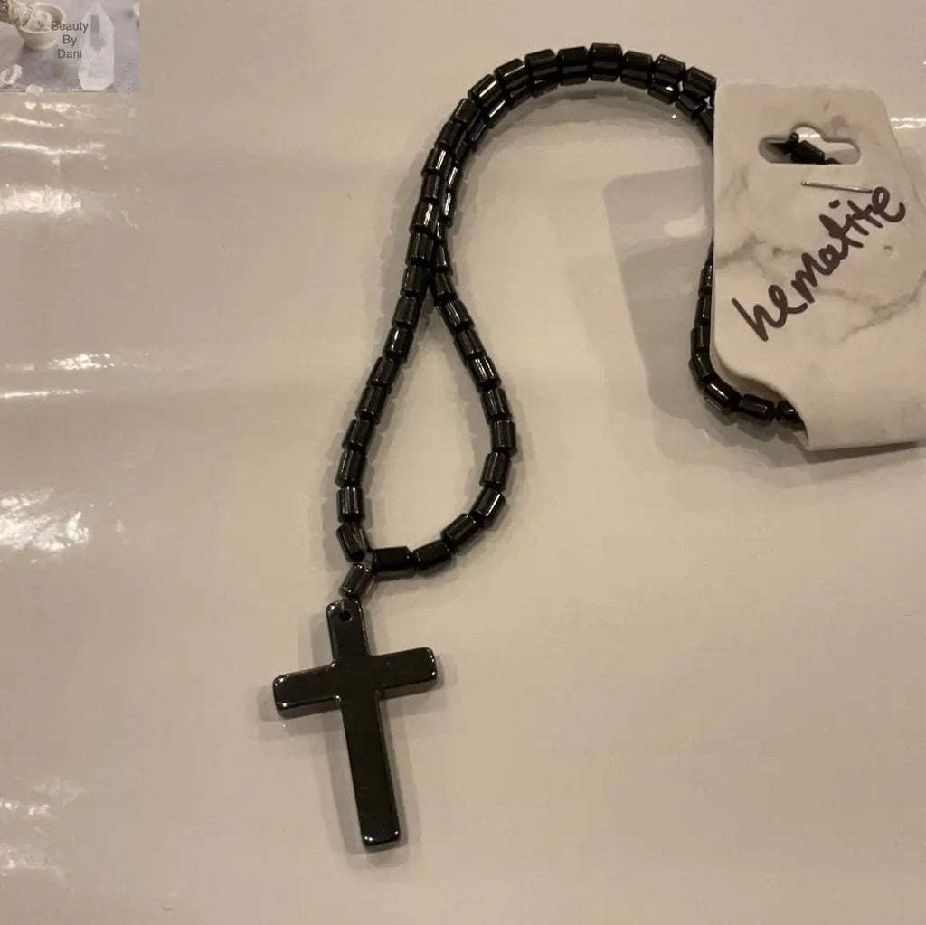 Hematite Cross Necklace