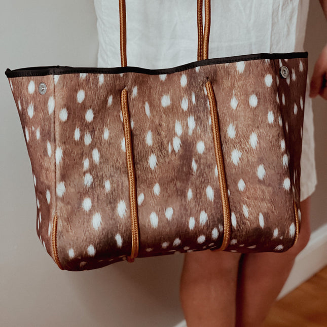 The Aniella Neoprene Tote - Brown Fawn