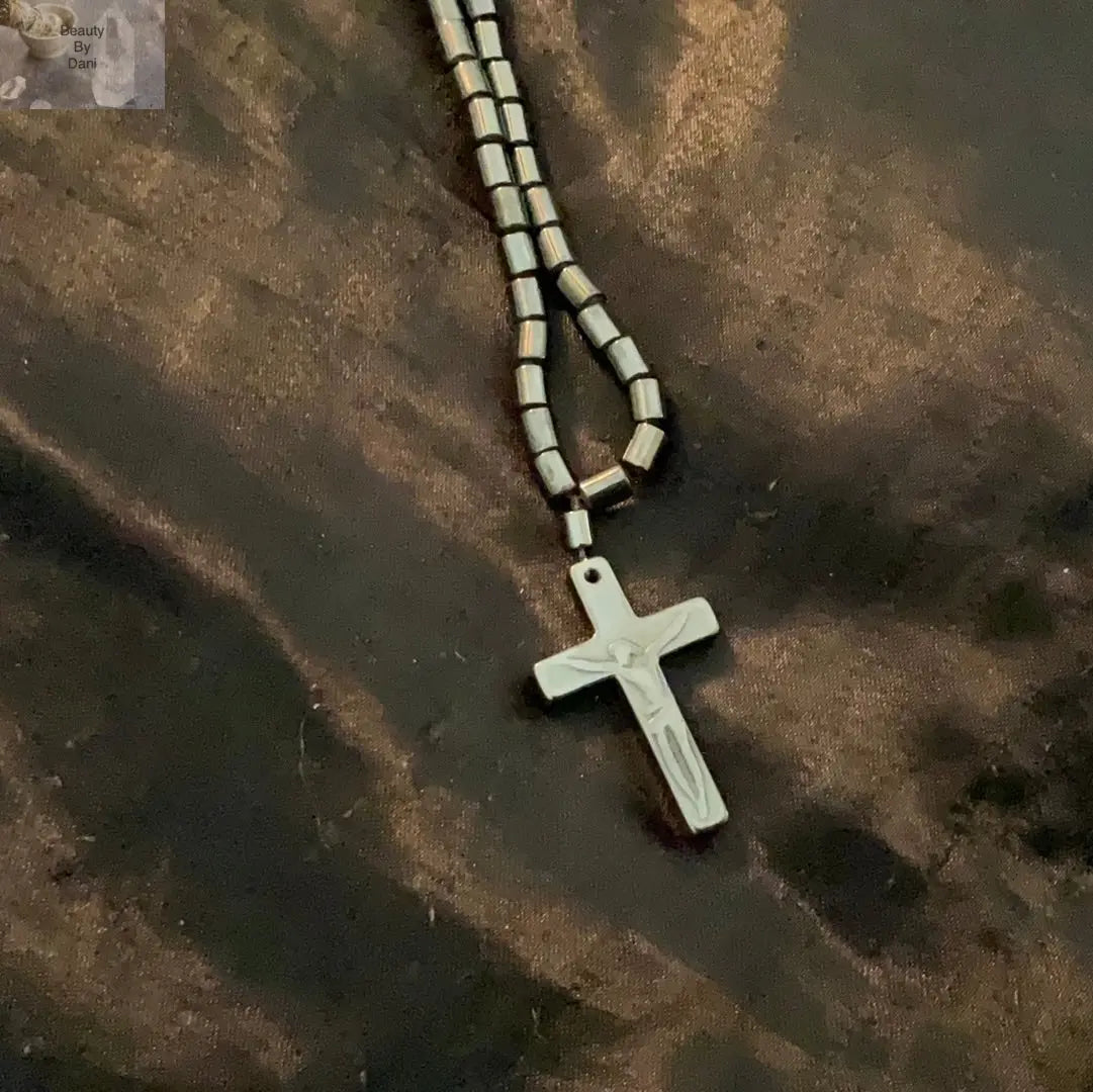 Hematite Cross Necklace
