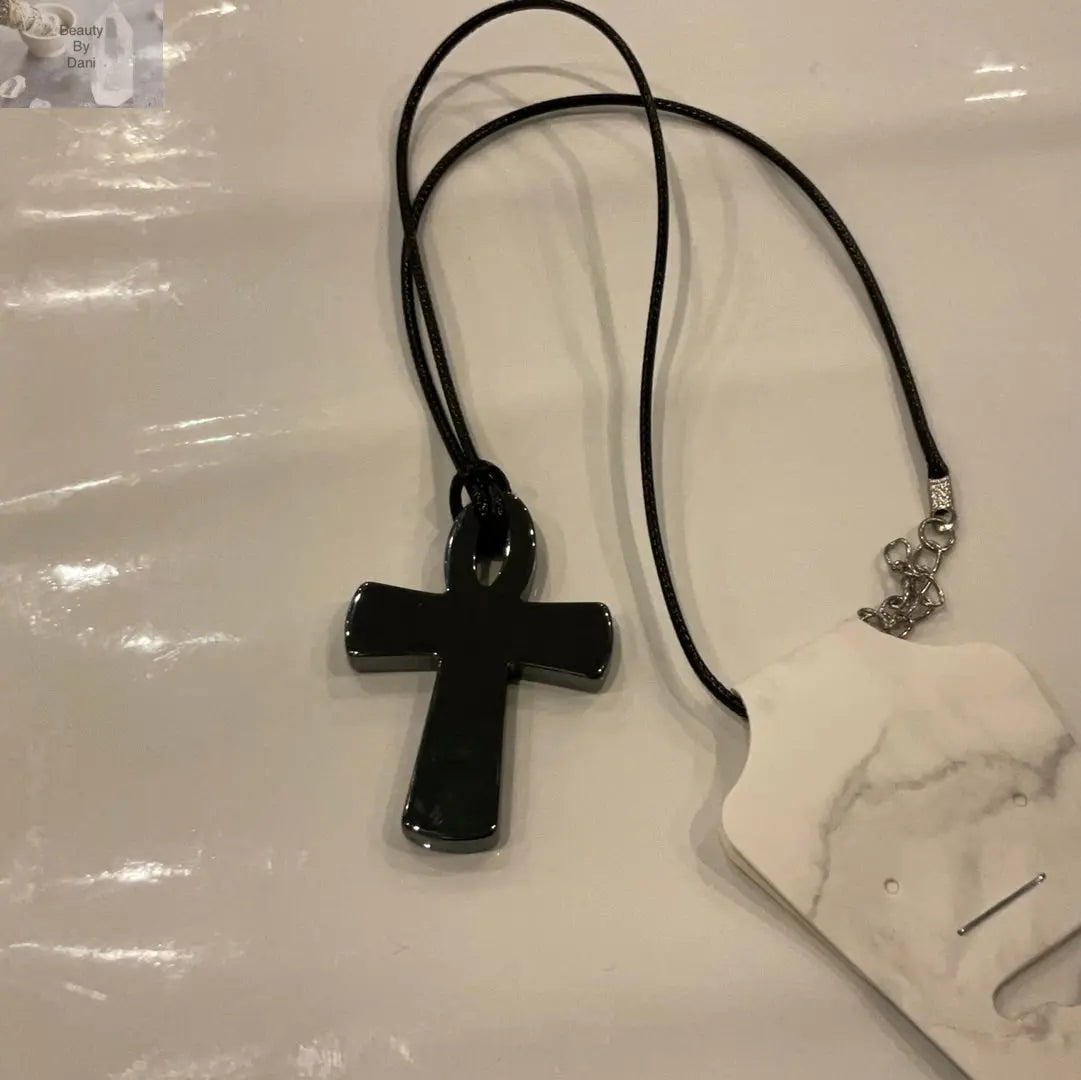 Hematite Ankh Necklace for Confidence and Stability
