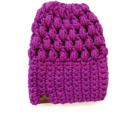 Crochet Slouch Hat | Lollipop Purple Slouchy  Beanie
