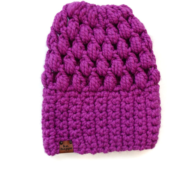 Crochet Slouch Hat | Lollipop Purple Slouchy  Beanie