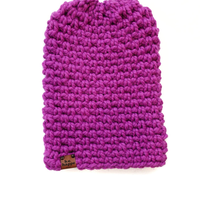 Crochet Simple Slouch Hat | Lollipop Slouchy Beanie