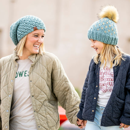 Crochet Simple Slouch Hat | Succulent Blue Beanie