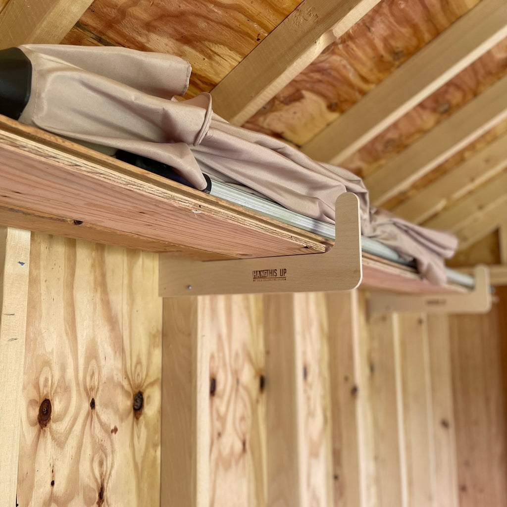 Shed Tool Organizer – Step Ladder & Yard Tool Storage Rack