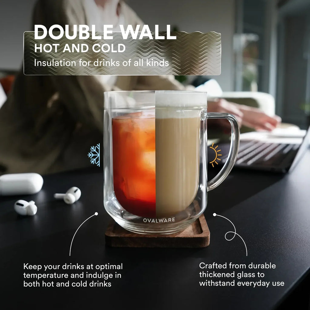 Double Wall Mug - 500ml/17oz (Set of 2)