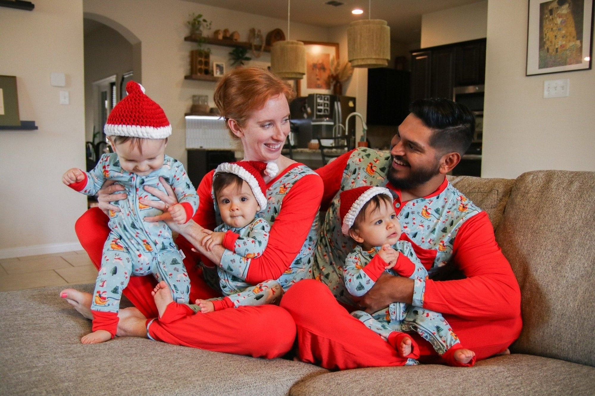 Infant Dark Santa Bamboo Romper