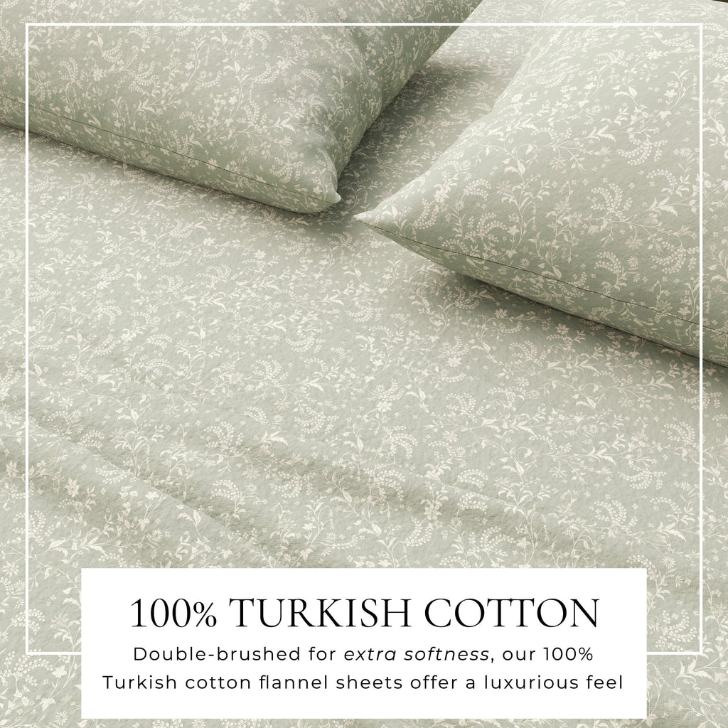 Turkish Cotton Flannel Sheet Set - Winter Floral Collection