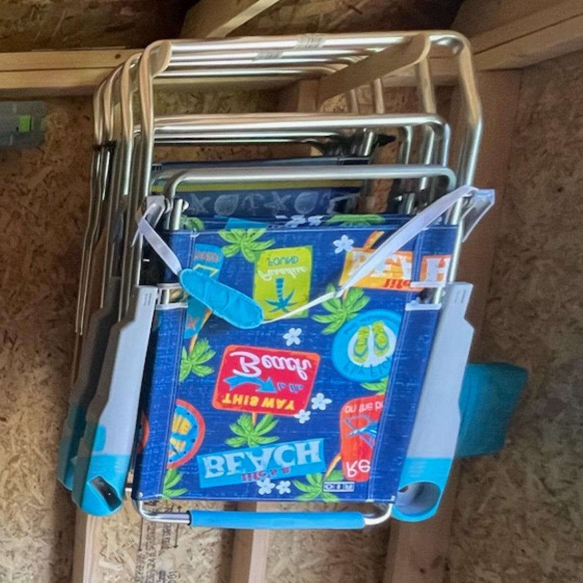 Lawn Chair Organizer – Shed Storage Rack for Yard Chairs