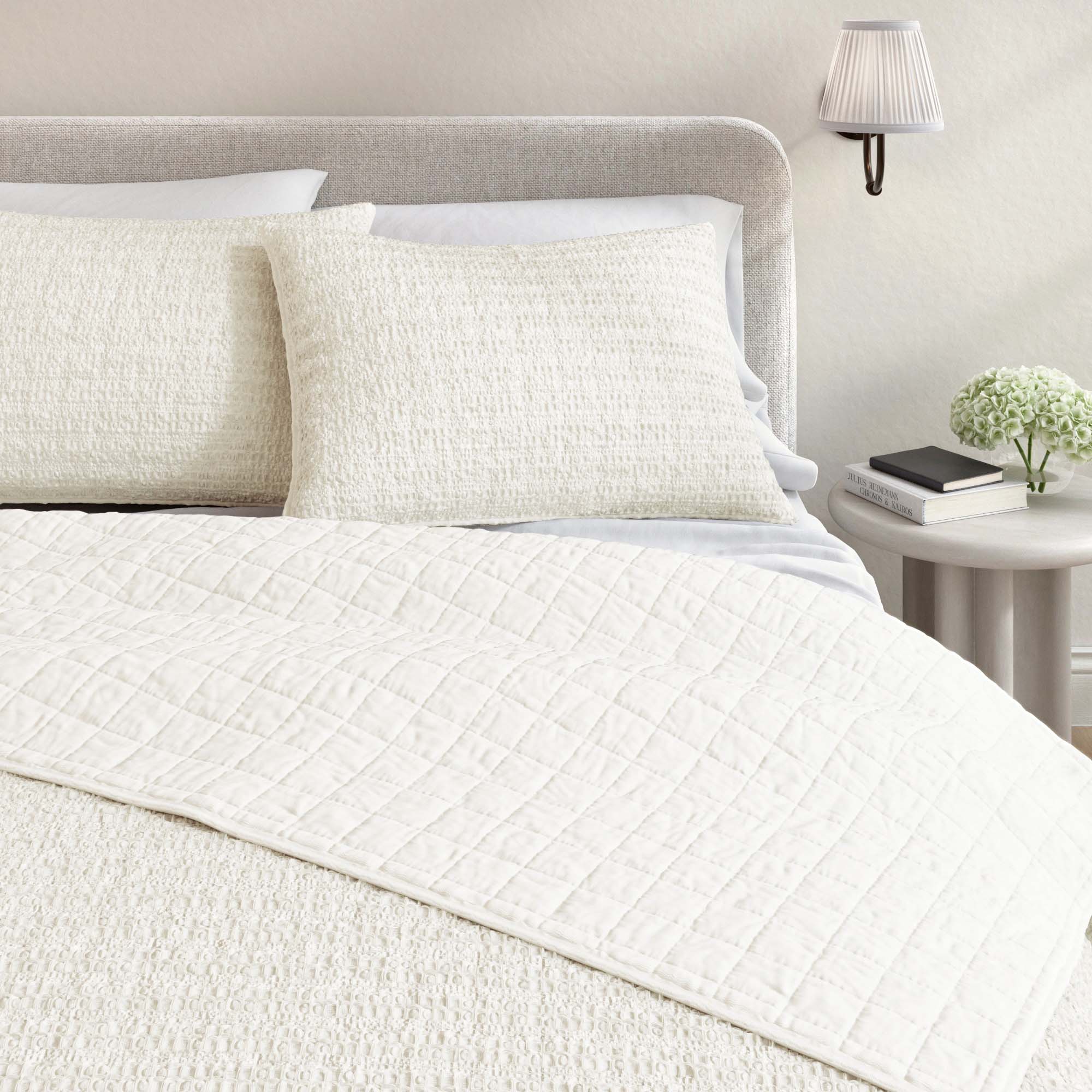 100% Cotton Honeycomb Waffle Garment Washed Quilt Set - Genevieve Collection