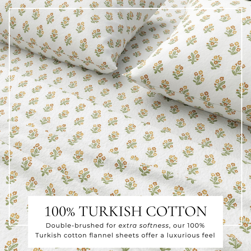 Turkish Cotton Flannel Sheet Set - Winter Floral Collection