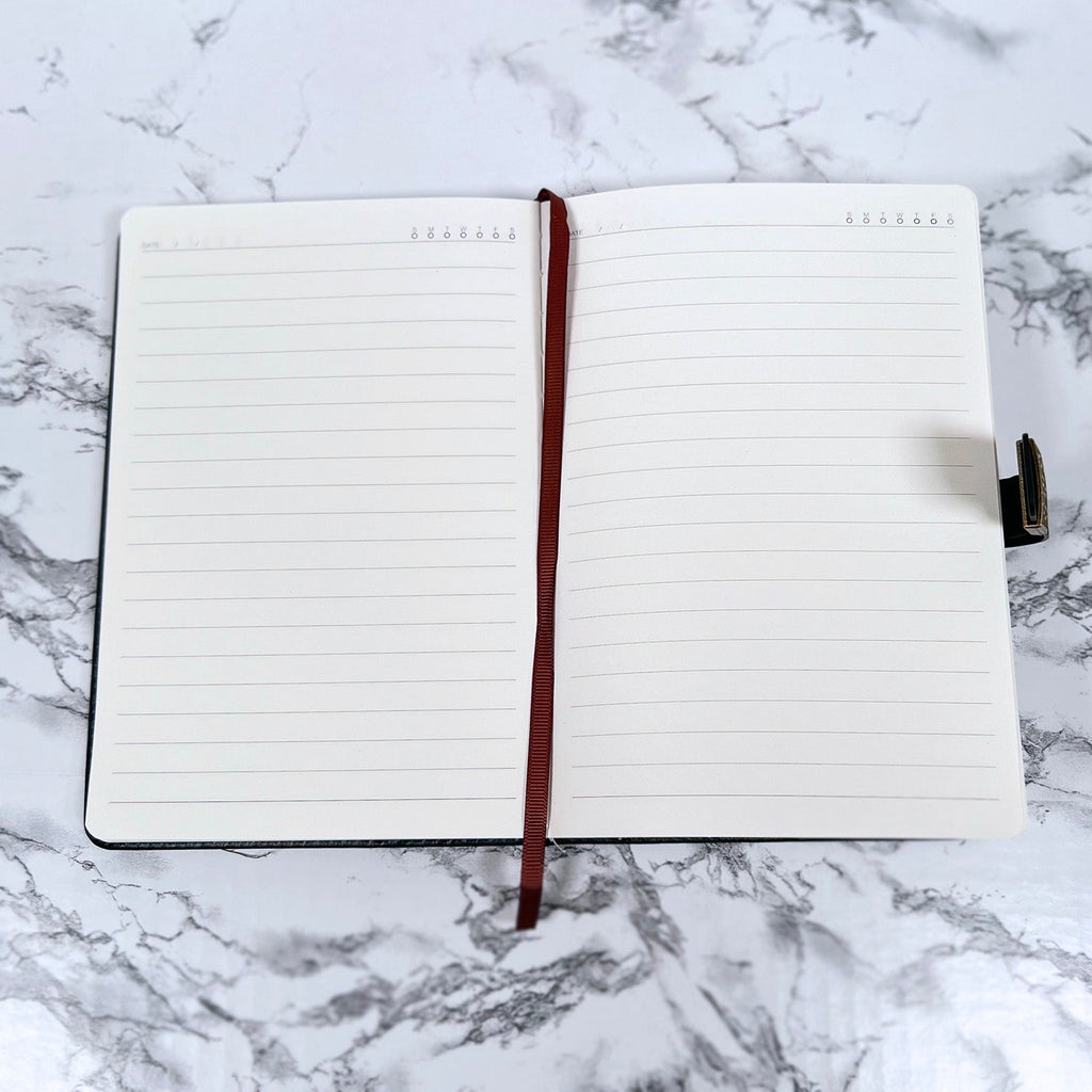 Lined Journal & Pen Gift Set— Black (FREE Engraving)