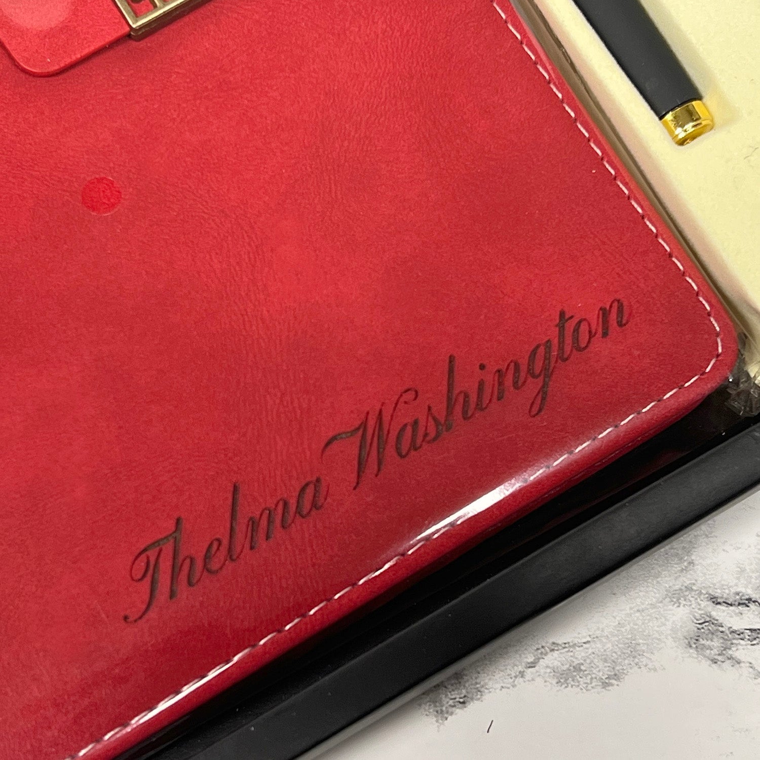 Lined Journal & Pen Gift Set— Black (FREE Engraving)