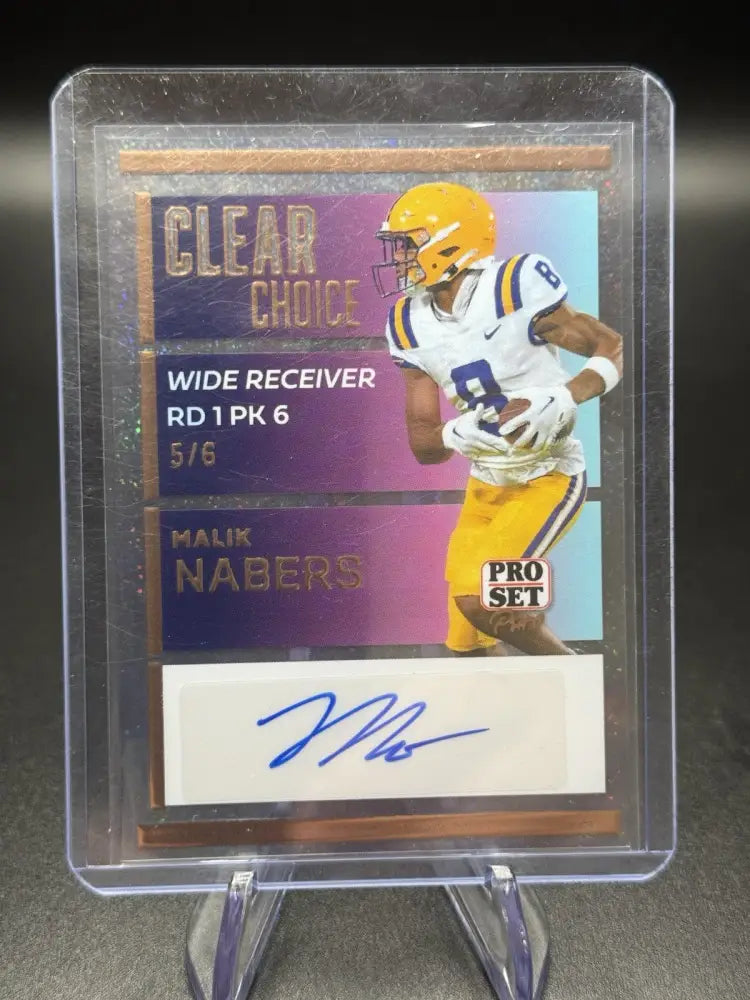 Malik Nabers 2024 Leaf Pro Set Pure Clear Choice Stardust Auto 5/6 Giants