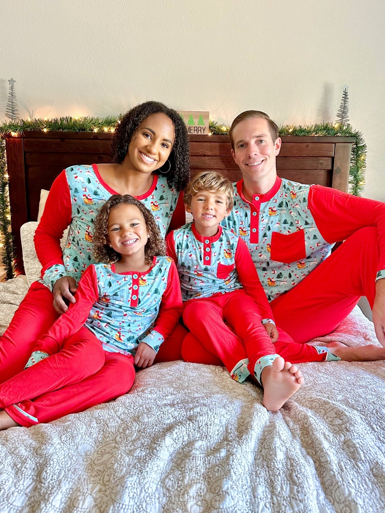 Men's Light Santa Bamboo Holiday Pajamas