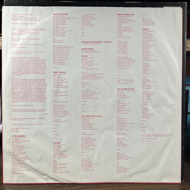 Shout At The Devil (VINYL) | Excellent (EX) Very Good (VG)