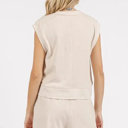 Mittoshop French Terry Crew Neck Top and Shorts Set