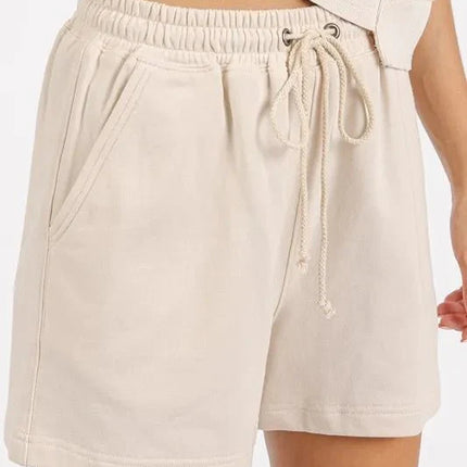 Mittoshop French Terry Crew Neck Top and Shorts Set