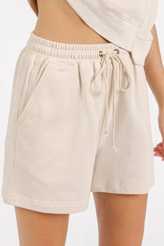 Mittoshop French Terry Crew Neck Top and Shorts Set