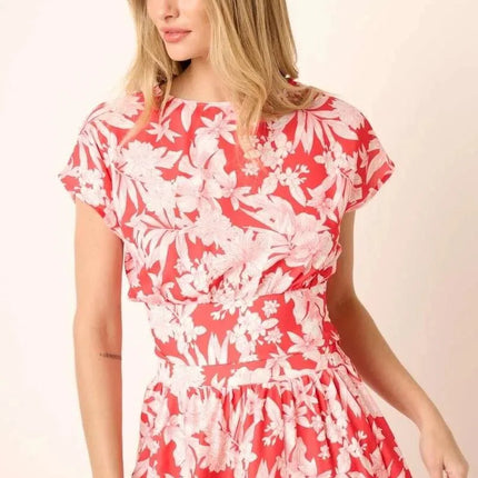 Mittoshop Tropical Print Top and Skirt Set