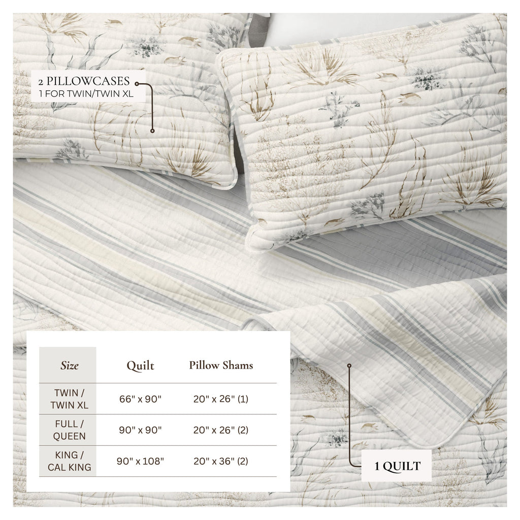 Coral Sea Maze Coastal Quilt Set - Newcomb Collection