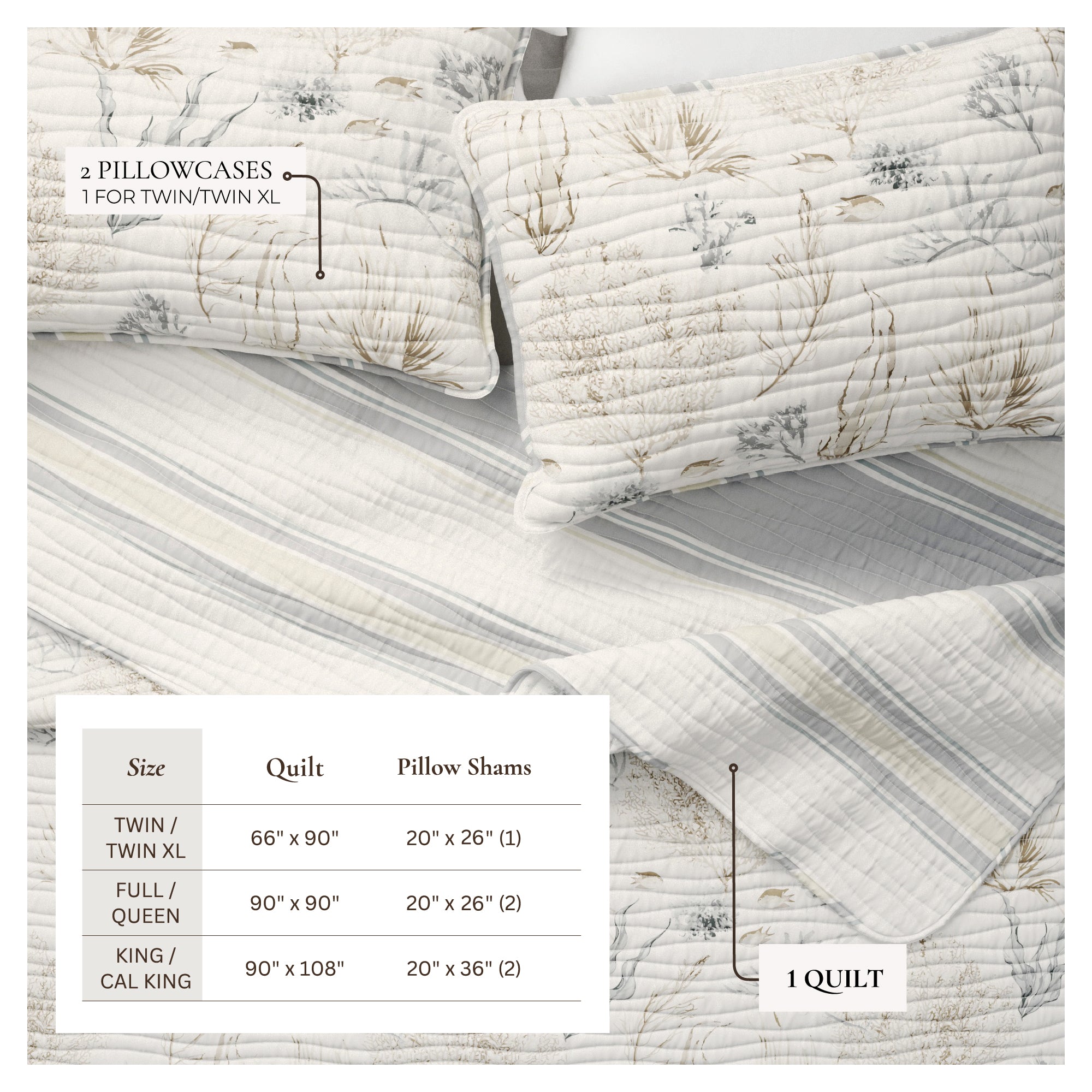 Coral Sea Maze Coastal Quilt Set - Newcomb Collection