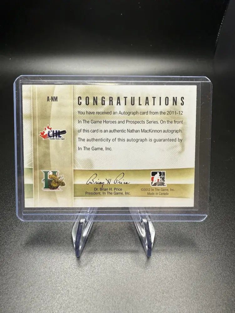 Nathan MacKinnon 2011-12 ITG Heroes & Prospects CHL Rookie Auto Halifax