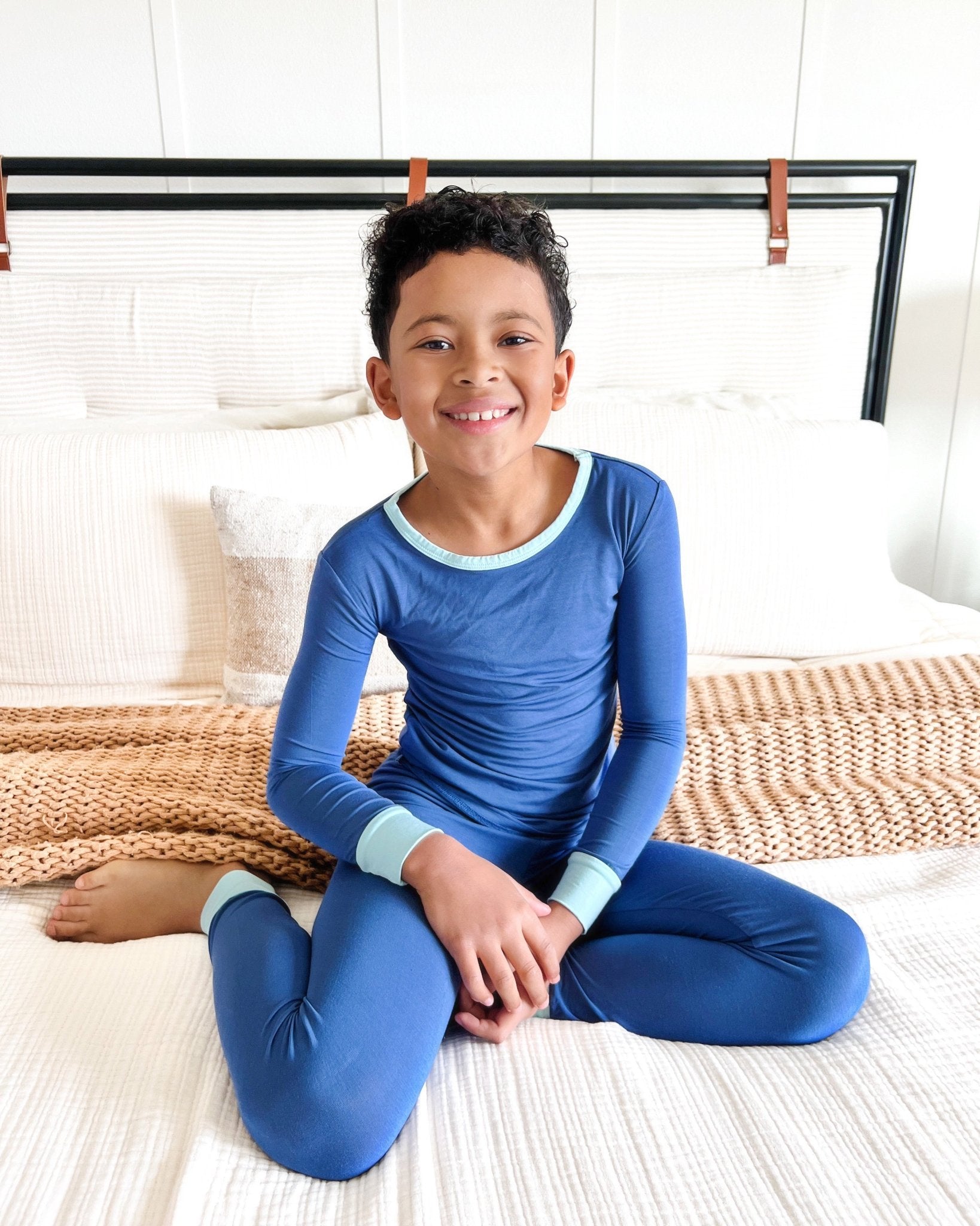 Navy Organic Bamboo Pajama Set