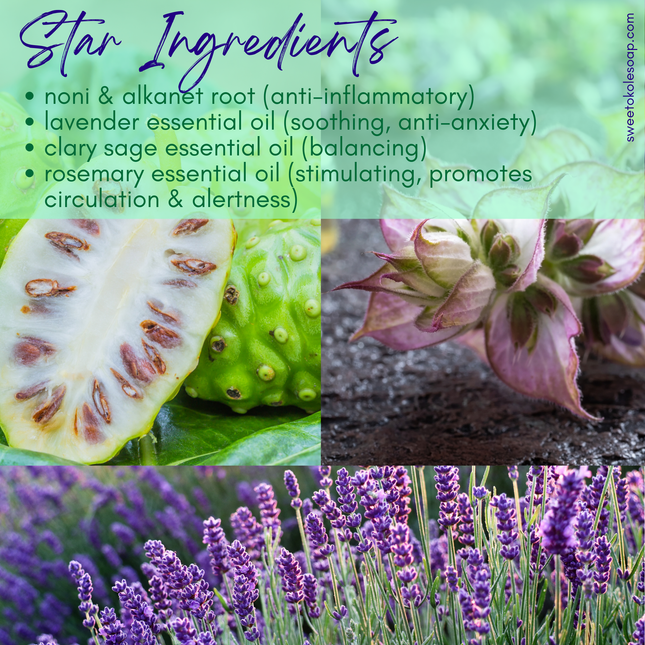 Lavender & Clary Sage Soap with Noni & Essential Oils