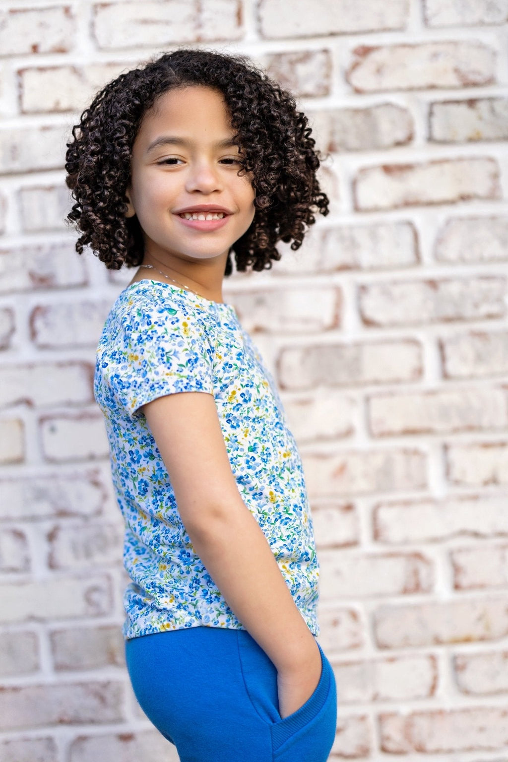 Organic Cotton Floral Fun Puff Sleeve Tee