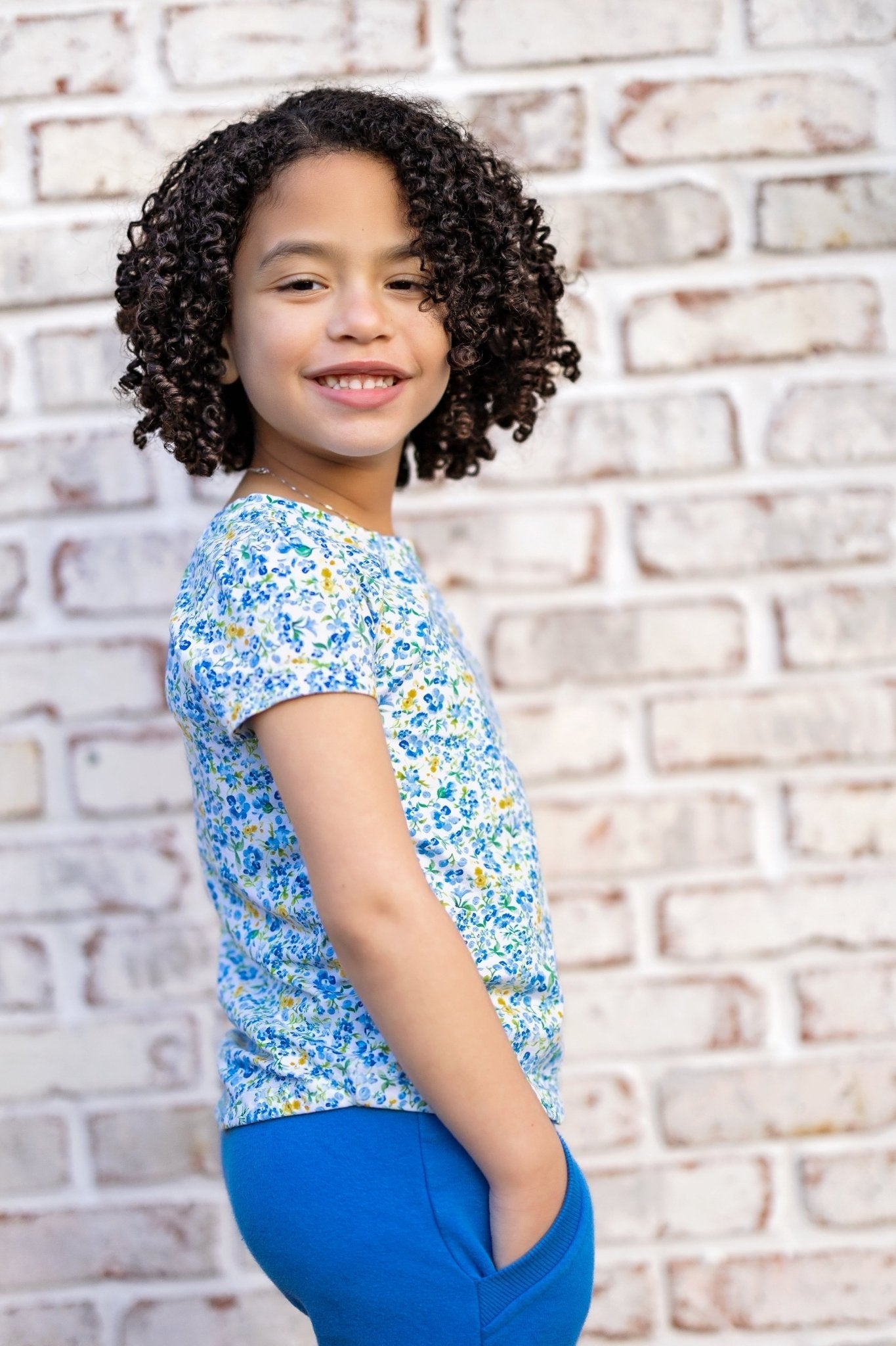 Organic Cotton Floral Fun Puff Sleeve Tee