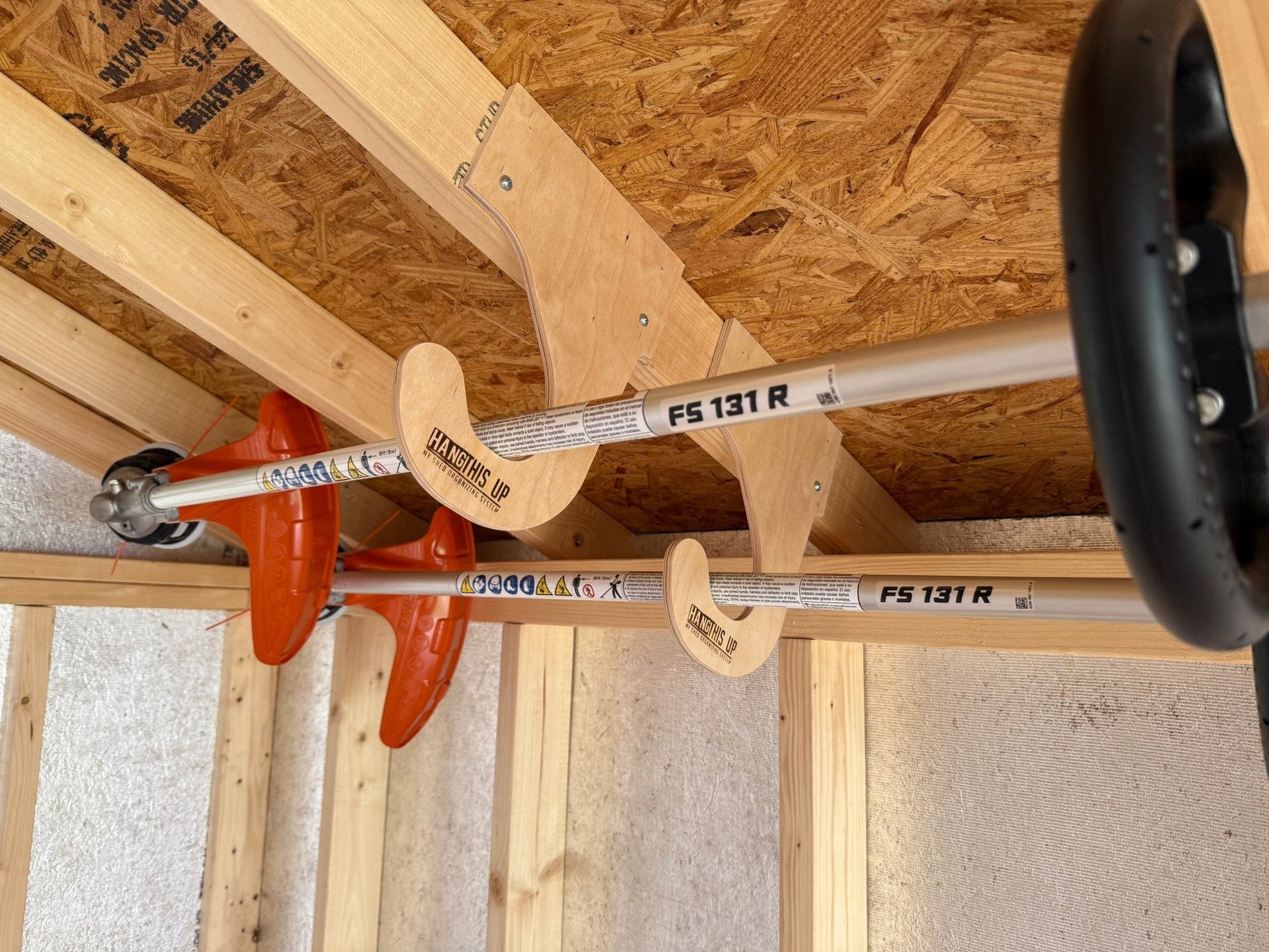 Overhead Weed Wacker Storage Hook – Ceiling Mount for Weed Eaters & Tools