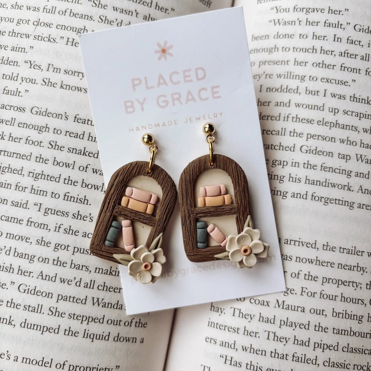 Floral Arch Bookshelf Earrings