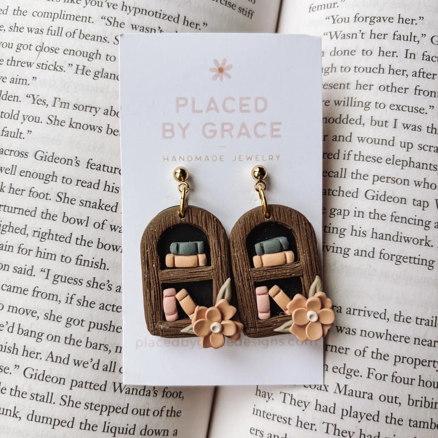 Floral Arch Bookshelf Earrings