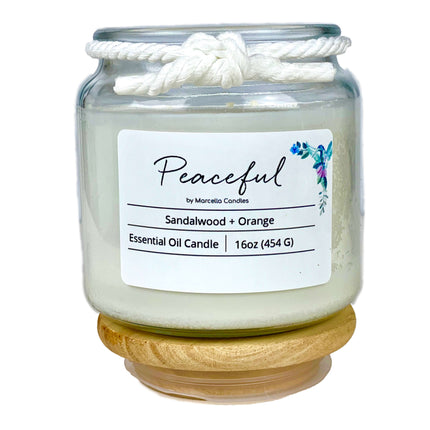 Peaceful Sandalwood + Orange Aromatherapy Candle