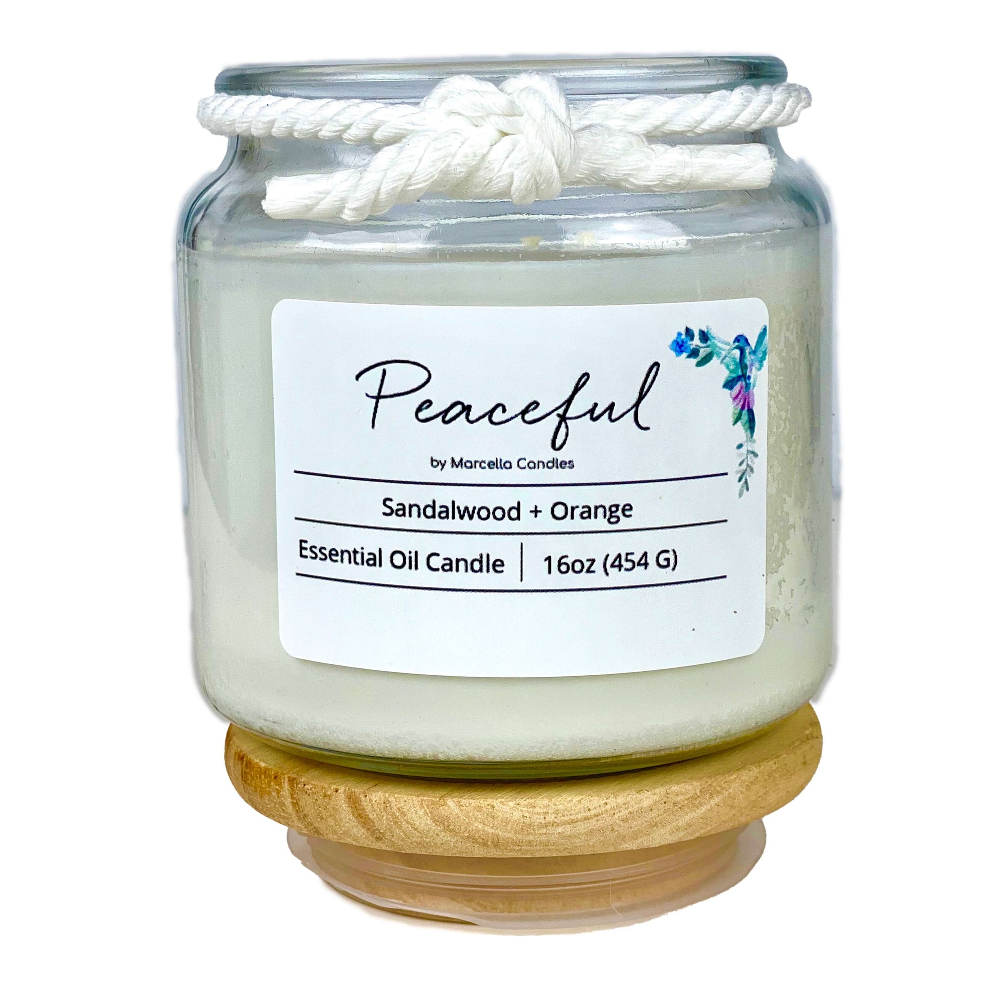 Peaceful Sandalwood + Orange Aromatherapy Candle