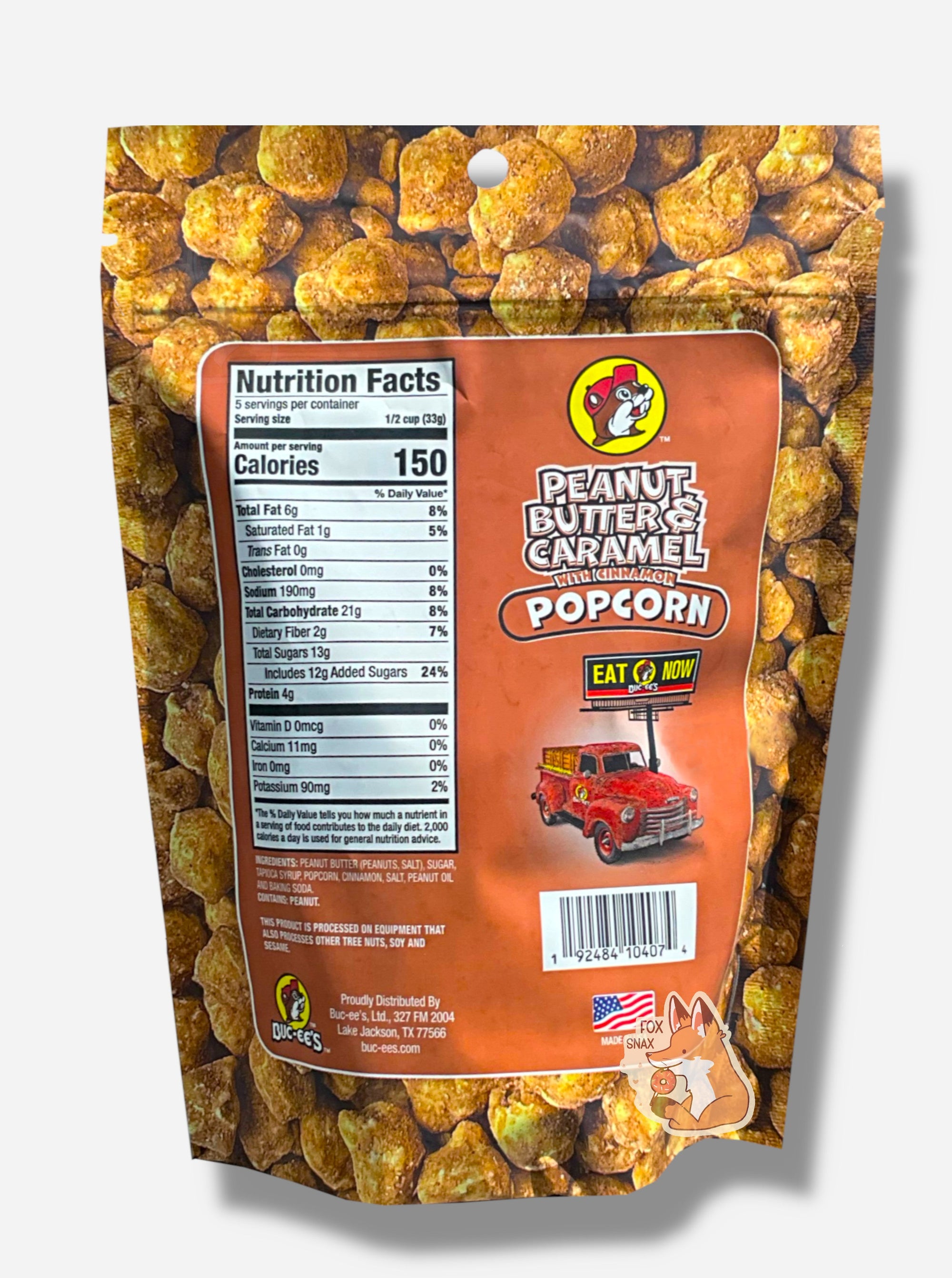 Buc-ee's Peanut Butter & Caramel Popcorn With Cinnamon