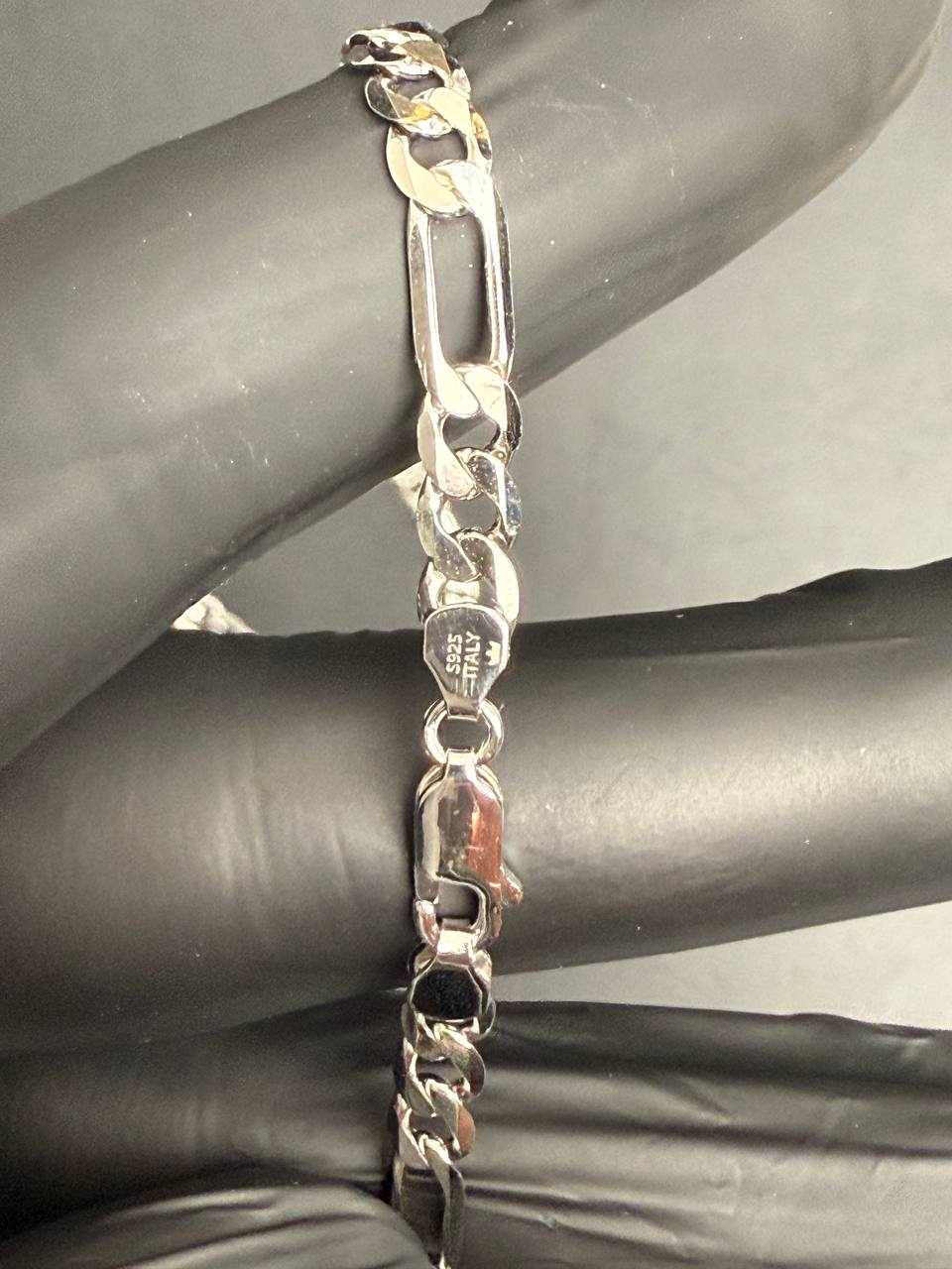 Solid 925 Sterling Silver Figaro Link Chain Necklace