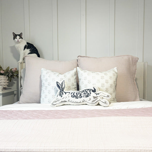 Leaping Easter Bunny Pillow