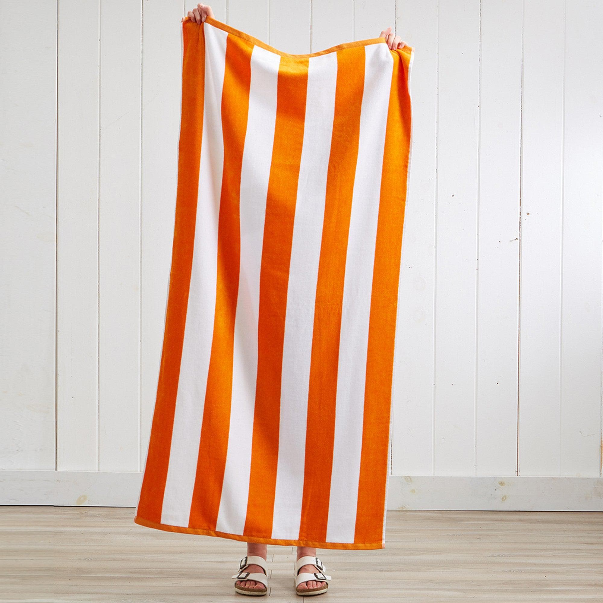 Cotton Velour Cabana Stripe Beach Towel - Novia Collection