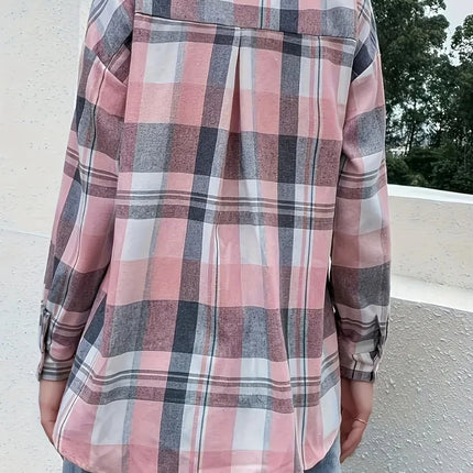 Plaid Button Up Long Sleeve Shirt