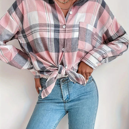 Plaid Button Up Long Sleeve Shirt