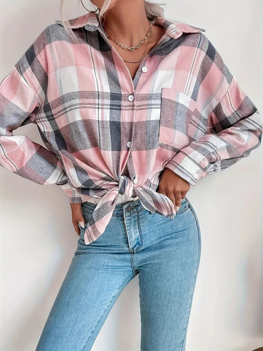 Plaid Button Up Long Sleeve Shirt