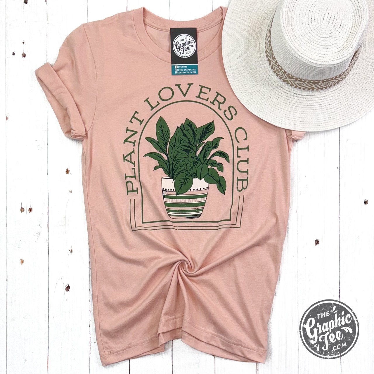 Plant Lovers Club Heather Peach Crewneck Short Sleeve Tee