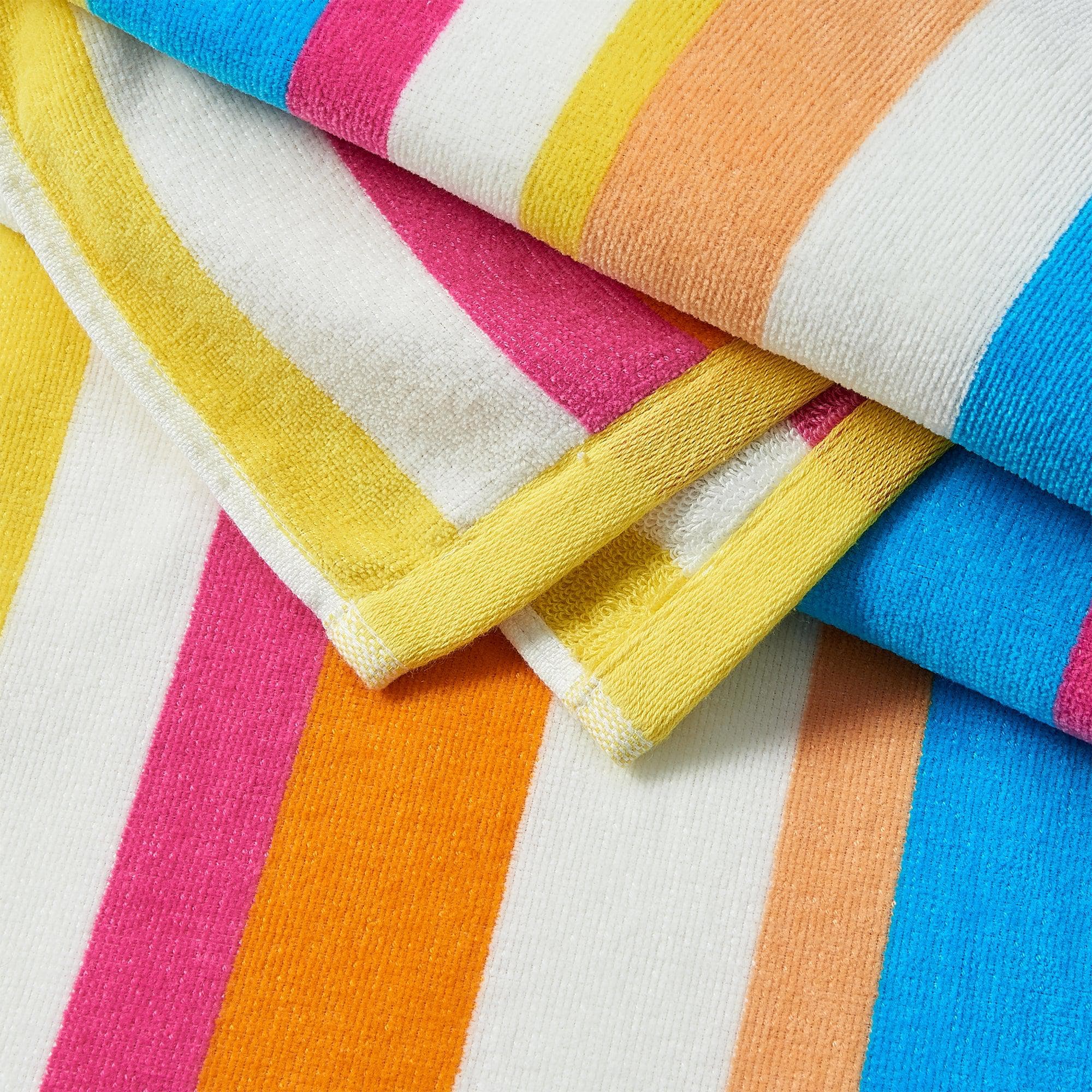 Cotton Velour Cabana Stripe Beach Towel - Novia Collection