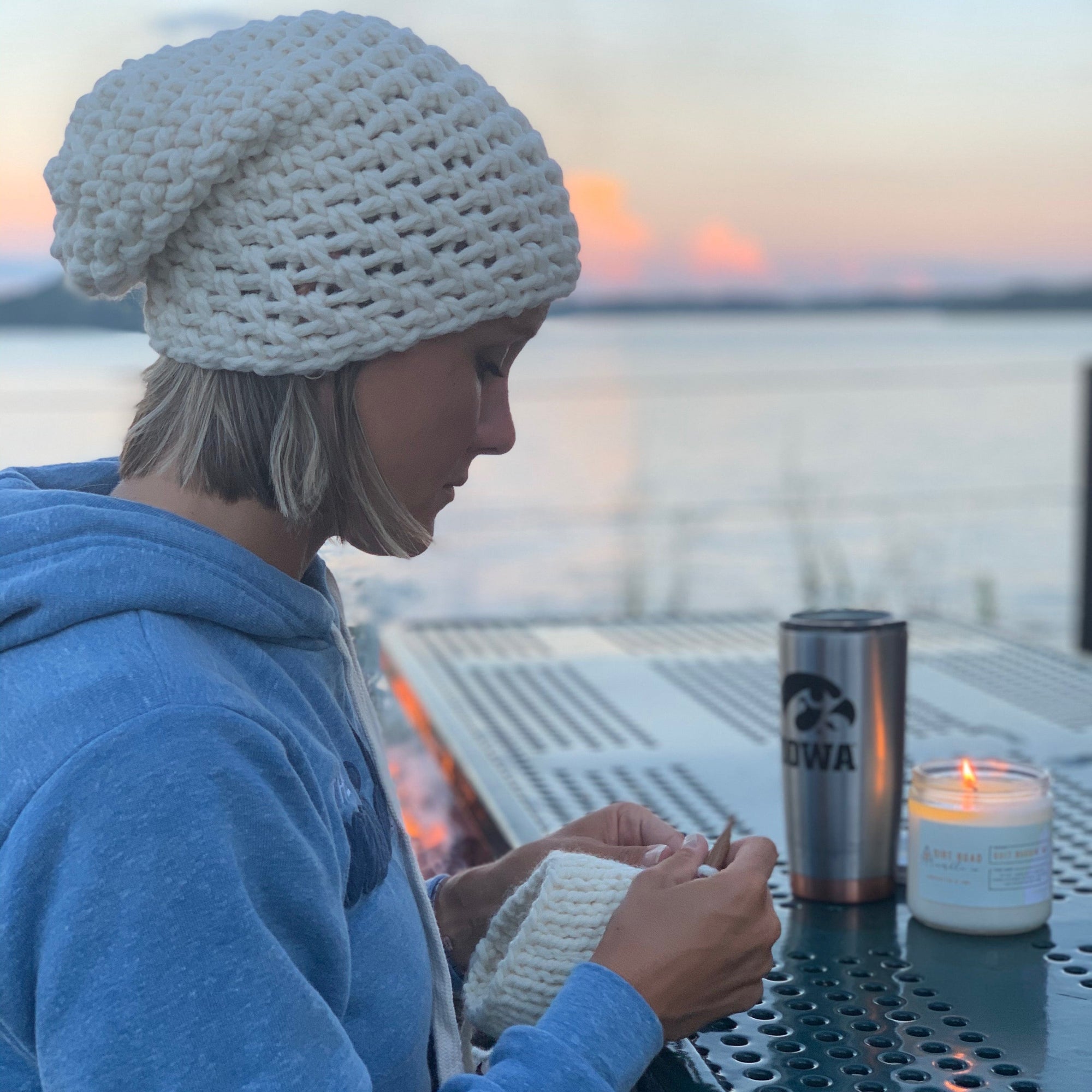 Women's Slouch Hat | Off White Beanie