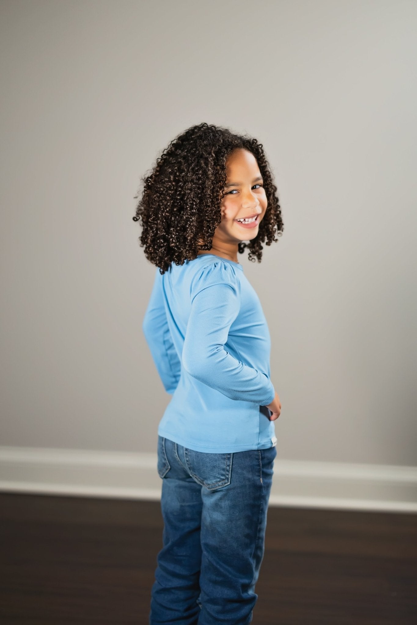 Herencia Blue Long Sleeve Top