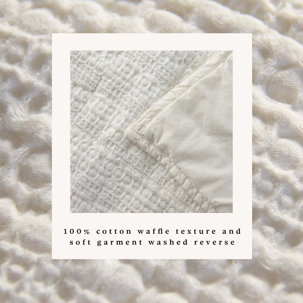 100% Cotton Honeycomb Waffle Garment Washed Quilt Set - Genevieve Collection
